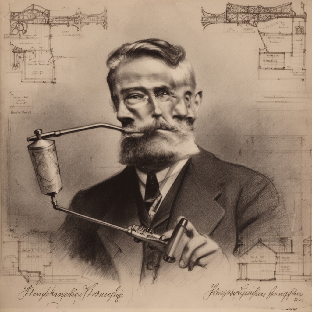 AI-generated illustration of Frank Furness