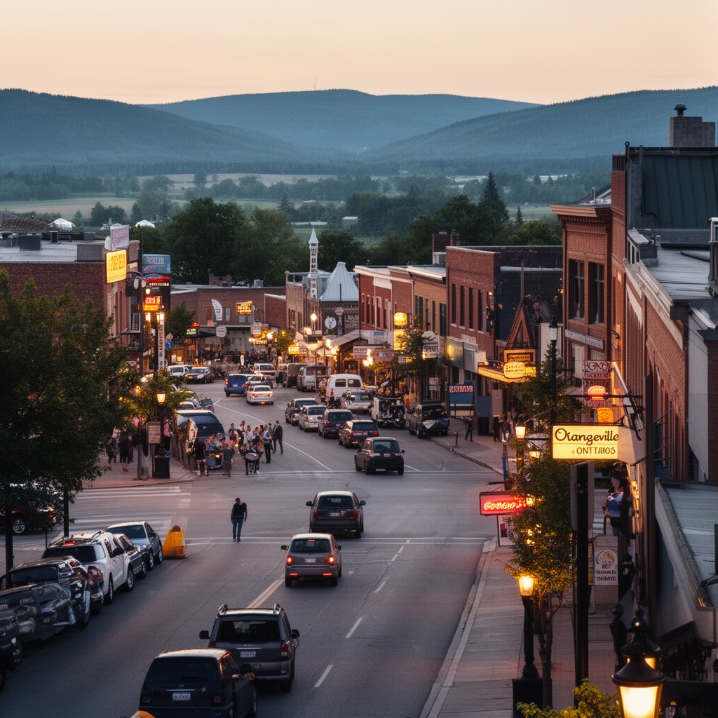 AI-generated illustration of Orangeville, Ontario