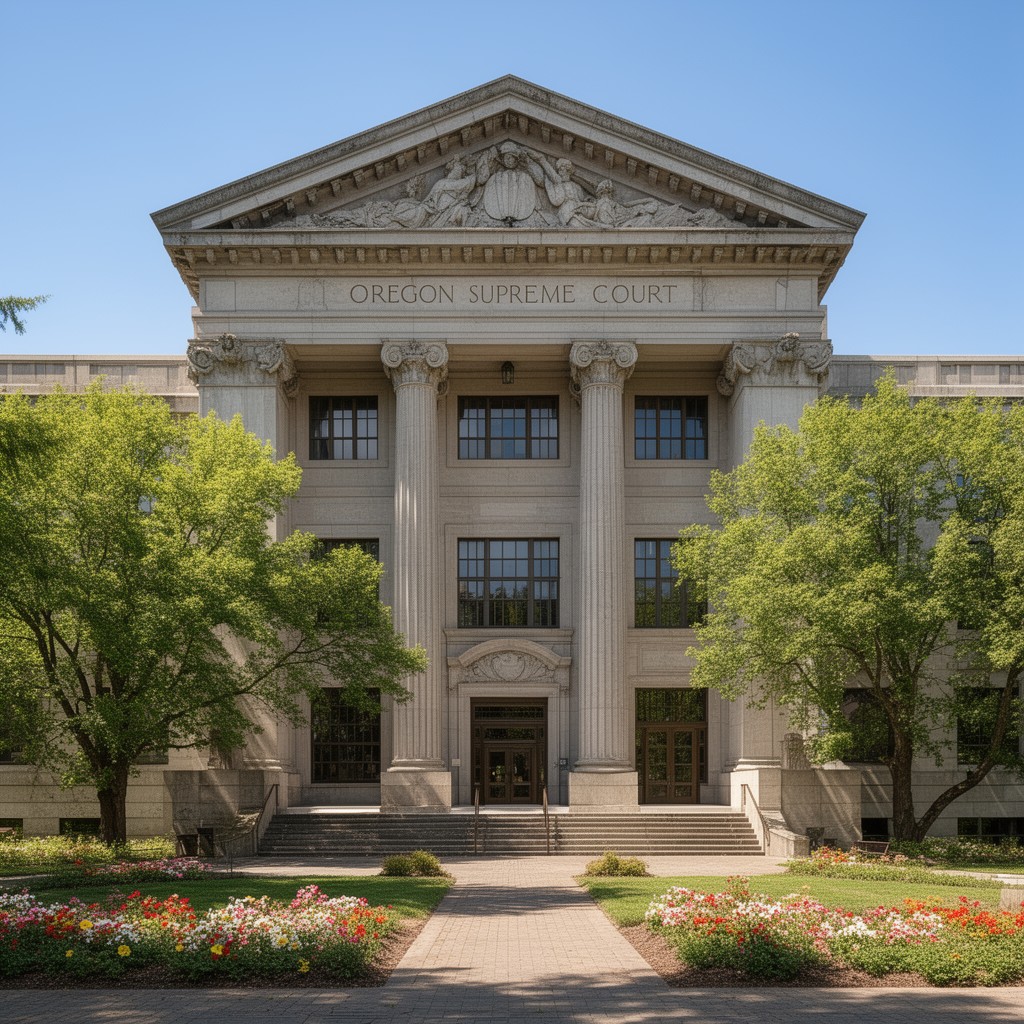 AI-generated illustration of Oregon Supreme Court Building