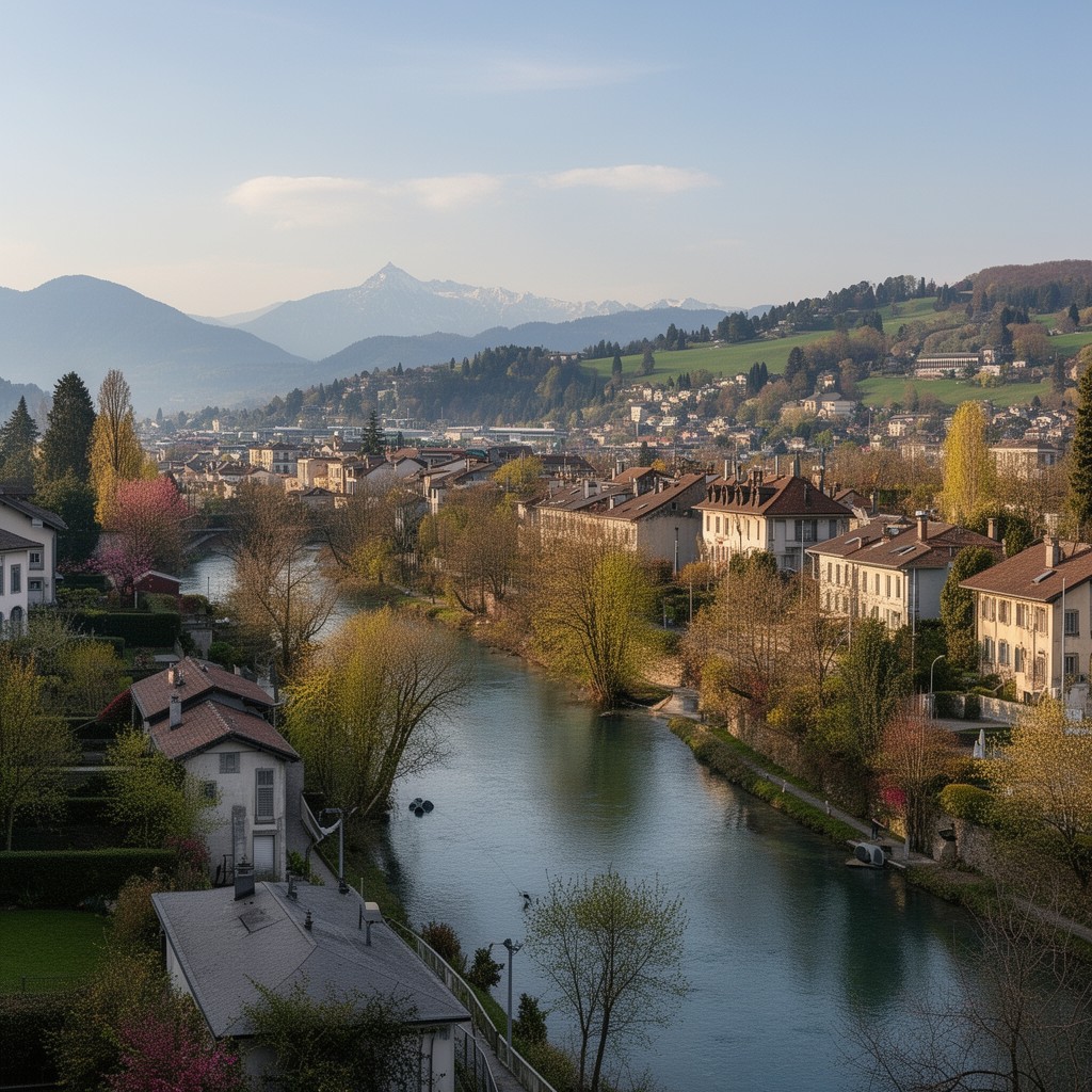 AI-generated illustration of Morges River