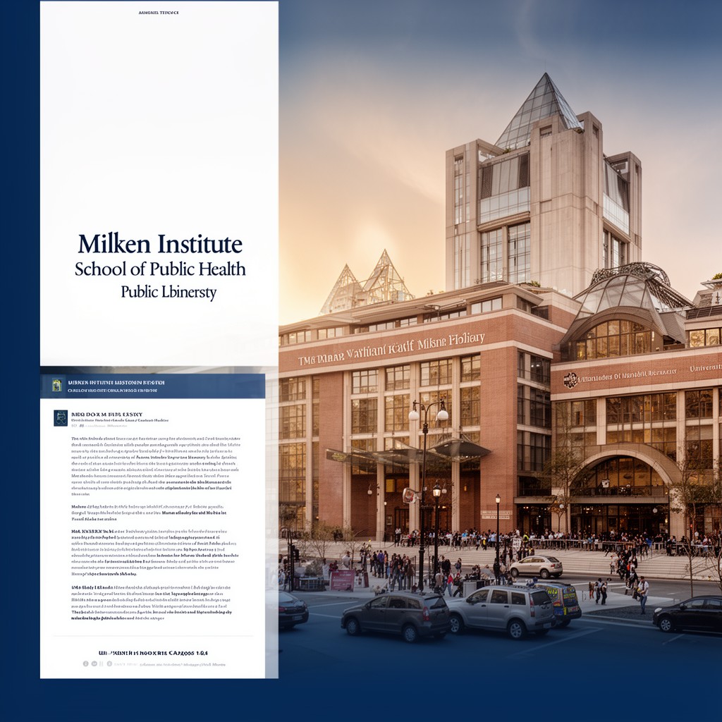 AI-generated illustration of Milken Institute School of Public Health