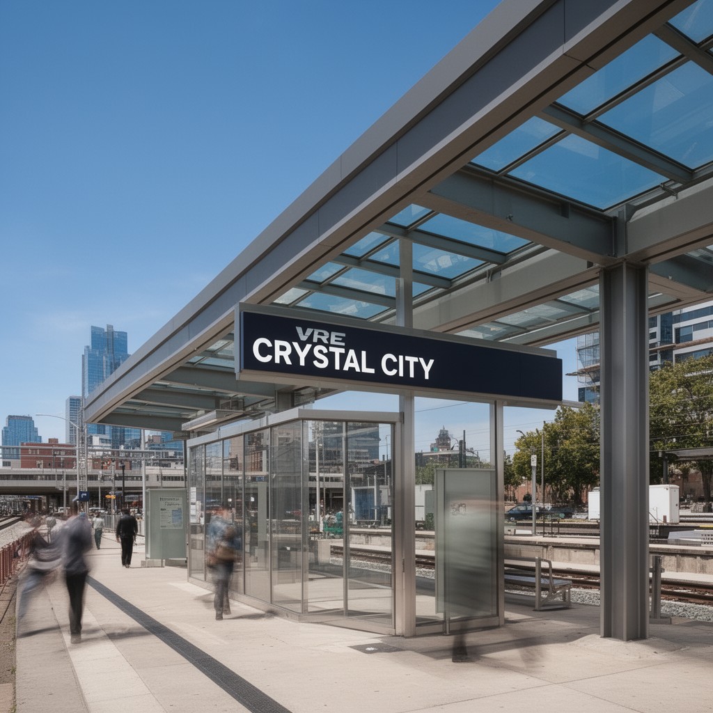 AI-generated illustration of Crystal City station (VRE)