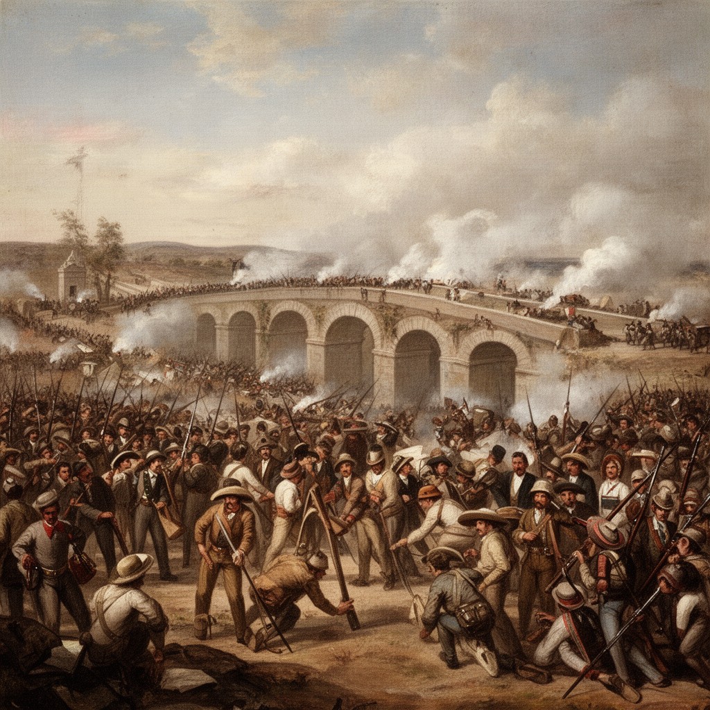 AI-generated illustration of Battle of Calderón Bridge