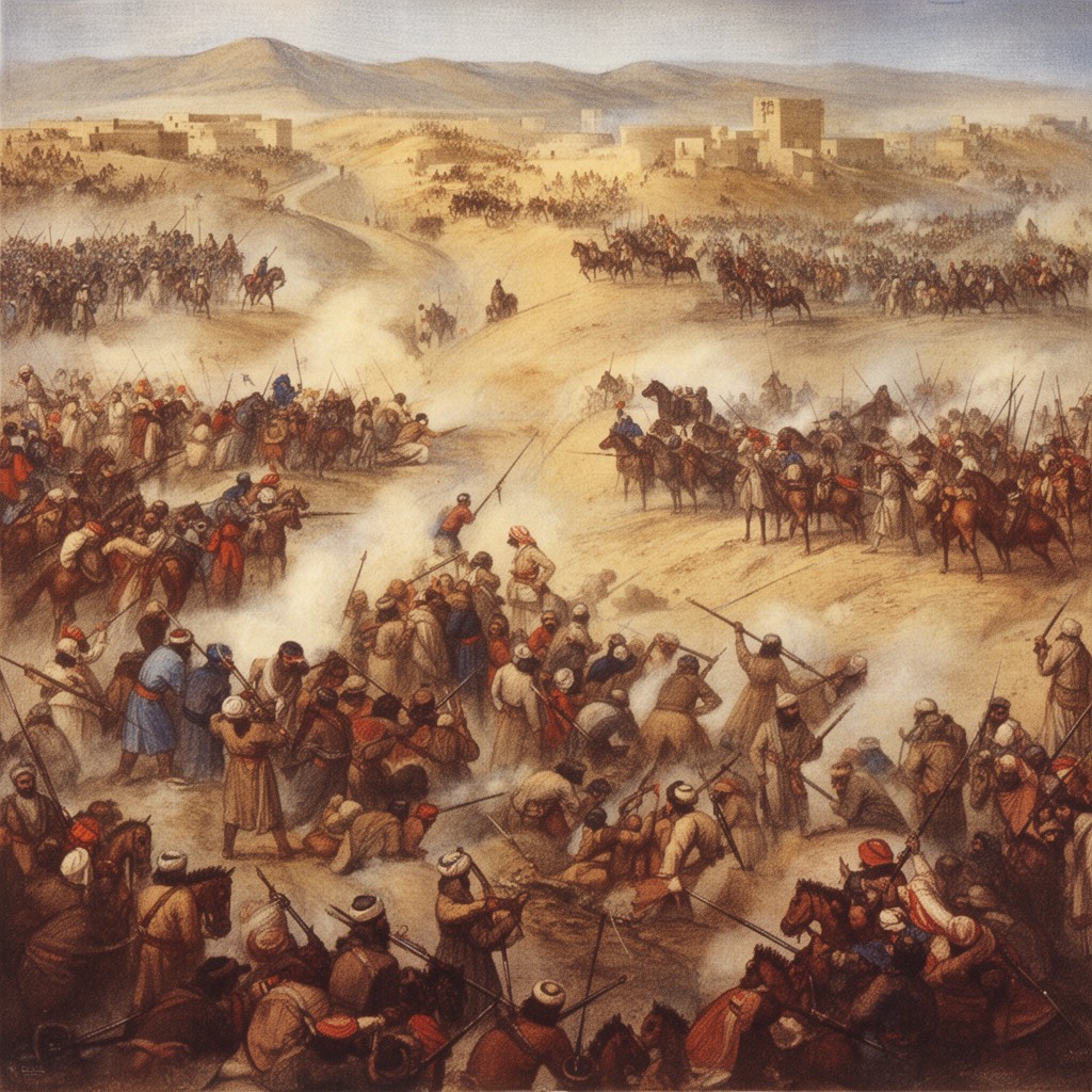 AI-generated illustration of Battle of the Zab