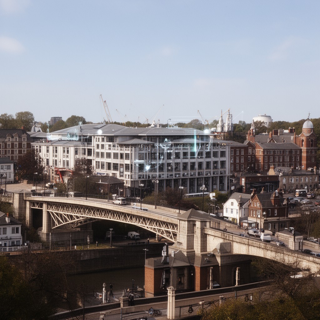 AI-generated illustration of Cambridge Centre for Smart Infrastructure and Construction