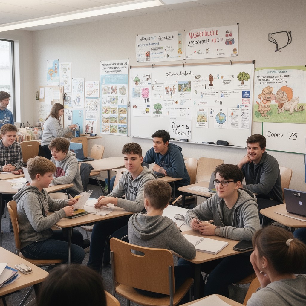 AI-generated illustration of Massachusetts Comprehensive Assessment System