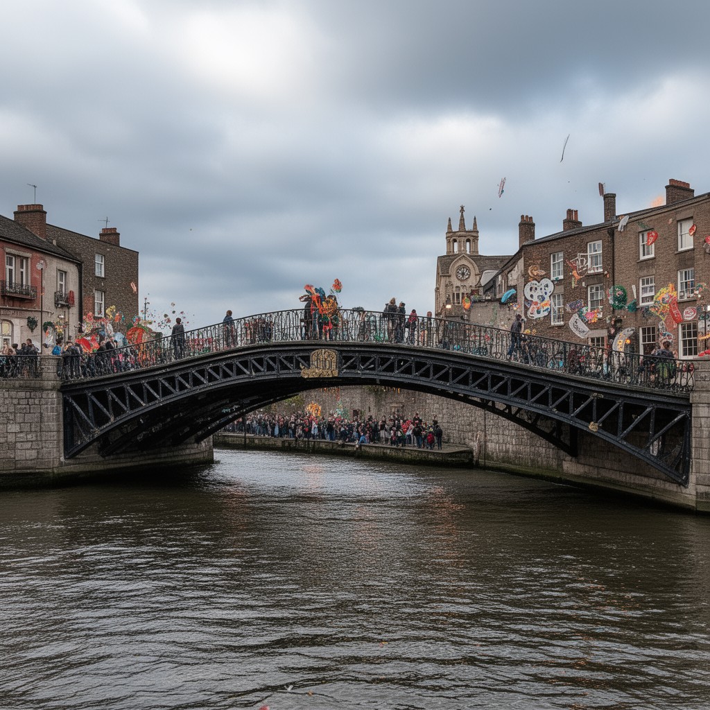 AI-generated illustration of Ha'penny Bridge