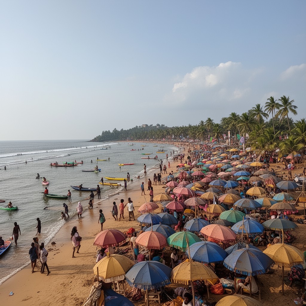 AI-generated illustration of Calangute Beach