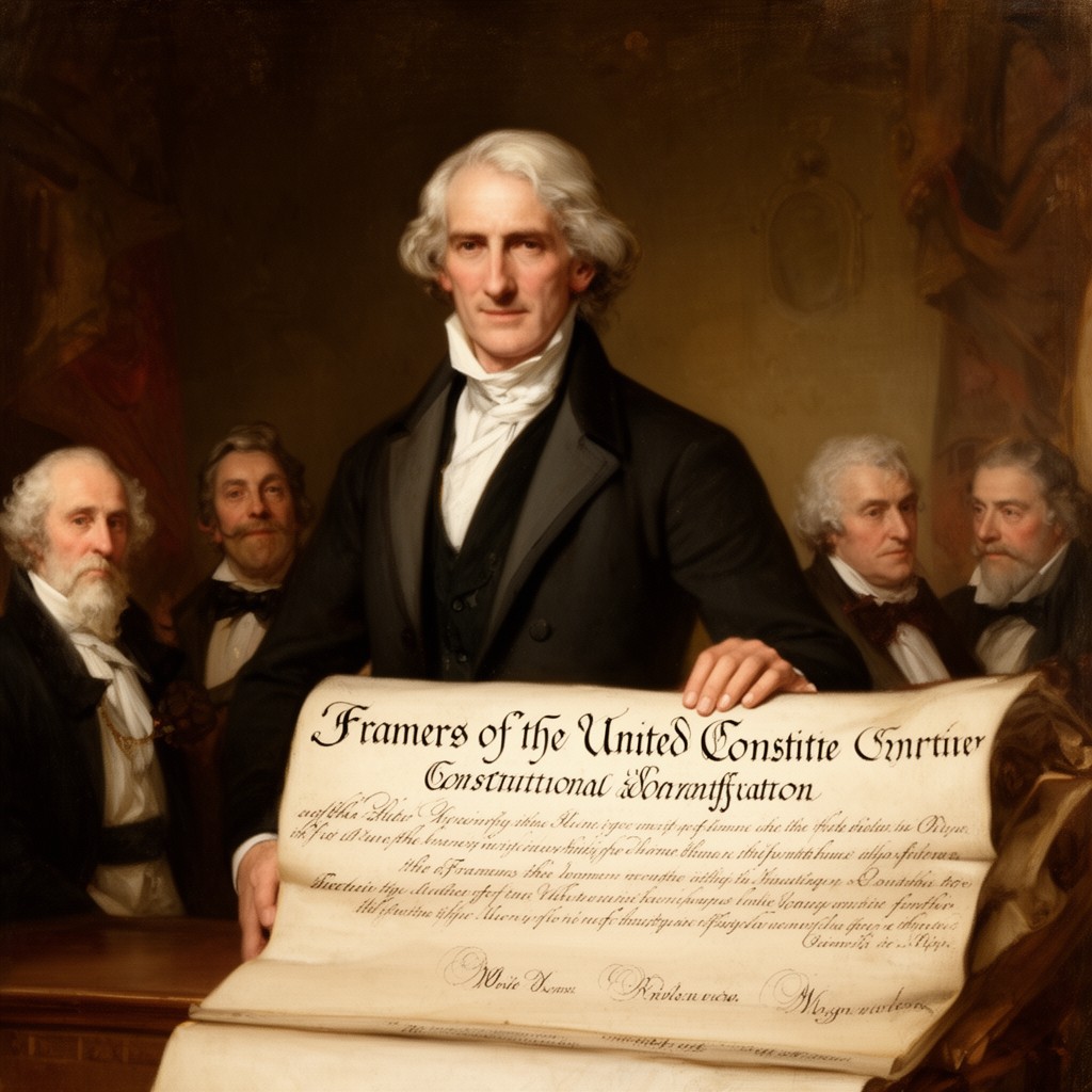 AI-generated illustration of Framers of the United States Constitution