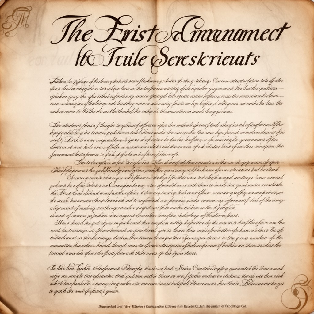 AI-generated illustration of First Amendment to the United States Constitution