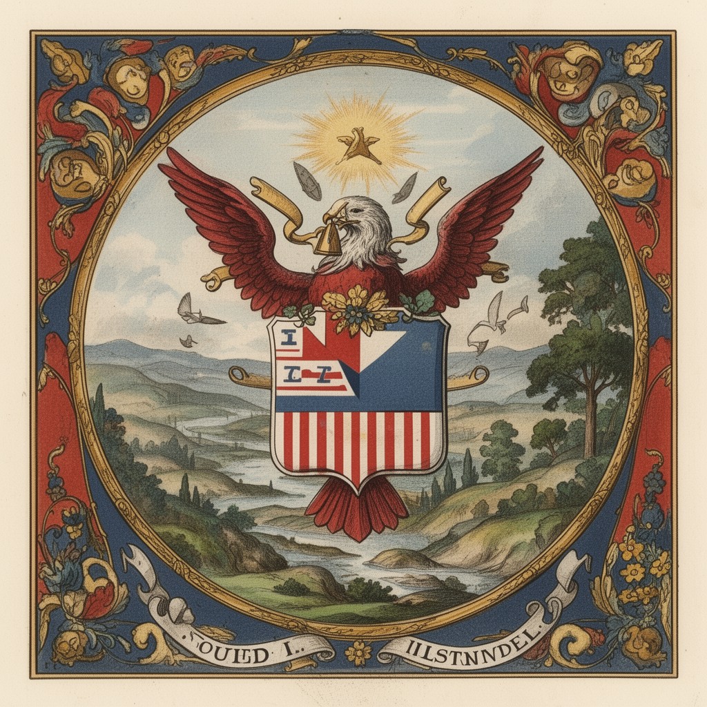 AI-generated illustration of United States heraldry