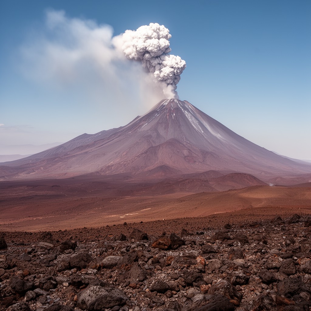 AI-generated illustration of Lascar volcano