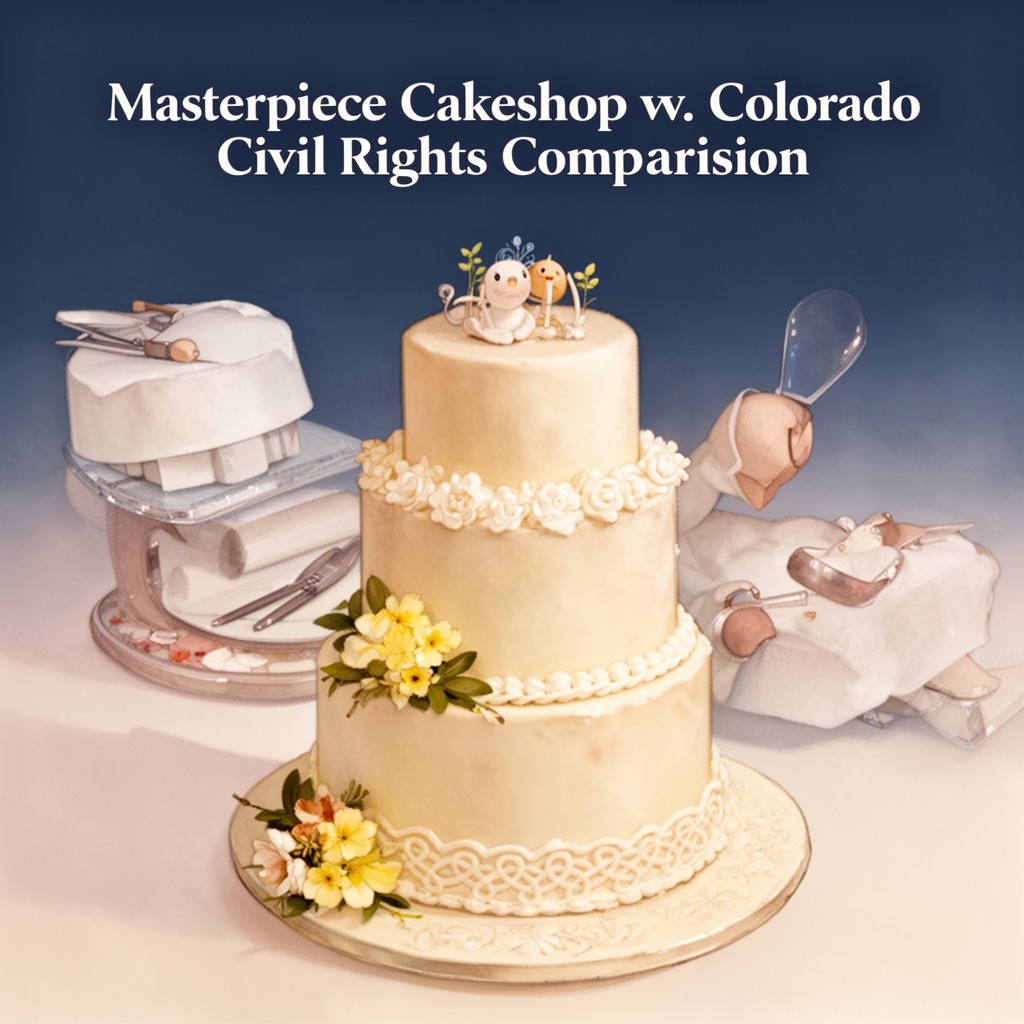 AI-generated illustration of Masterpiece Cakeshop v. Colorado Civil Rights Commission