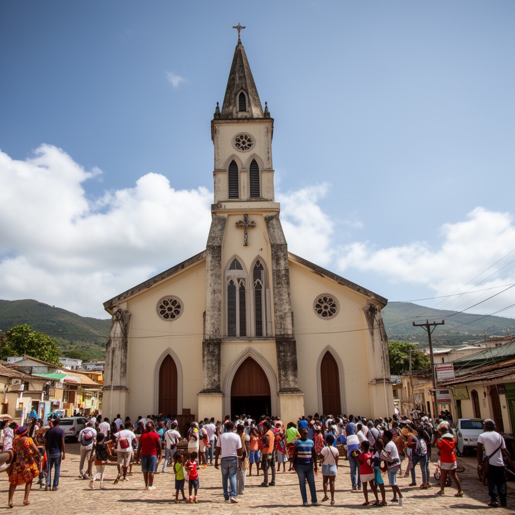 AI-generated illustration of Catholic Church in Haiti