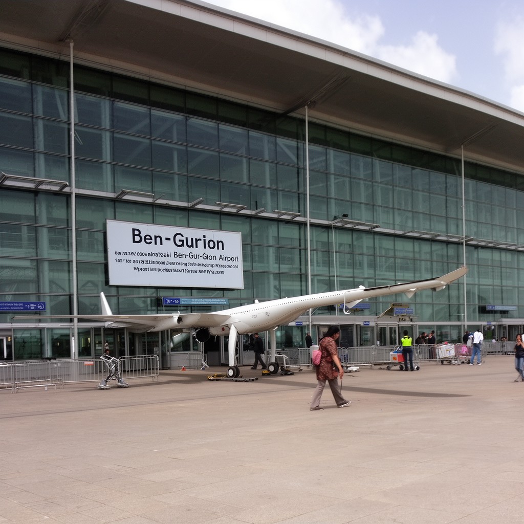 AI-generated illustration of Ben-Gurion Airport