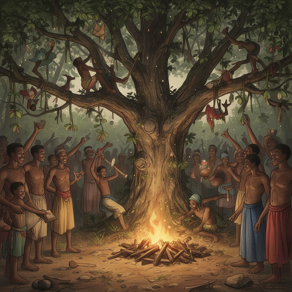 AI-generated illustration of Bois Caïman ceremony