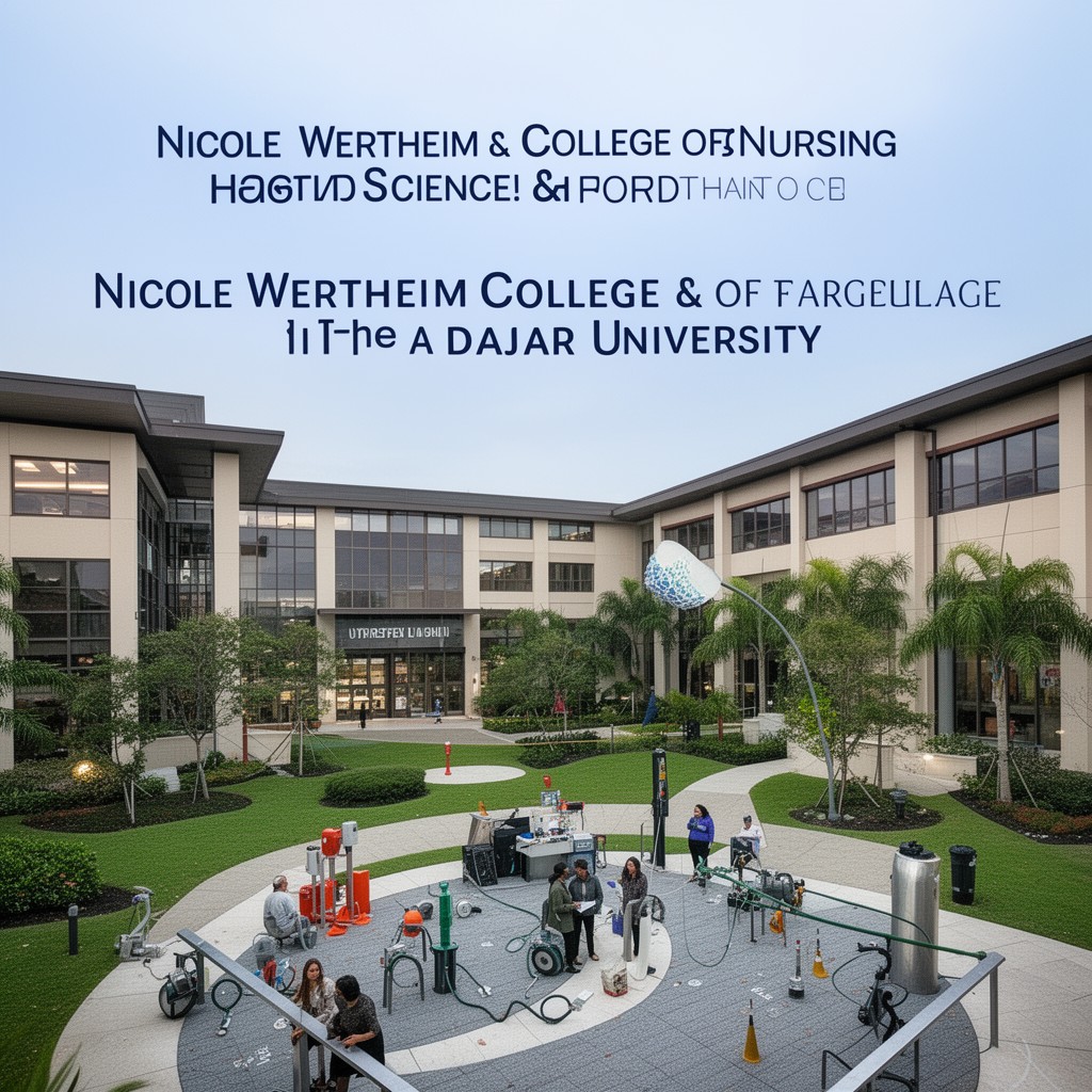 AI-generated illustration of Nicole Wertheim College of Nursing & Health Sciences