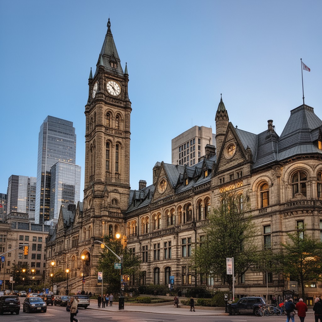 AI-generated illustration of Old City Hall (Toronto)