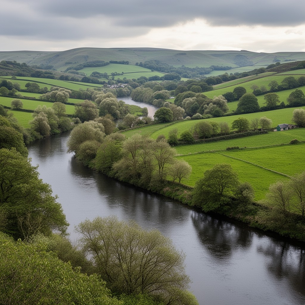 AI-generated illustration of River Teme