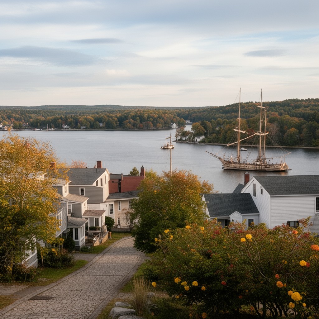 AI-generated illustration of Woolwich, Maine