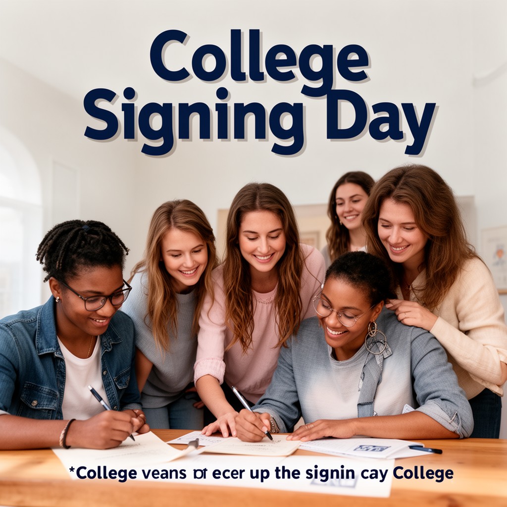 AI-generated illustration of College Signing Day