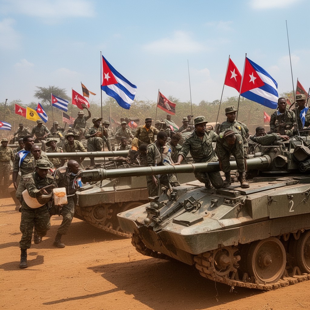 AI-generated illustration of Cuban military interventions in Africa