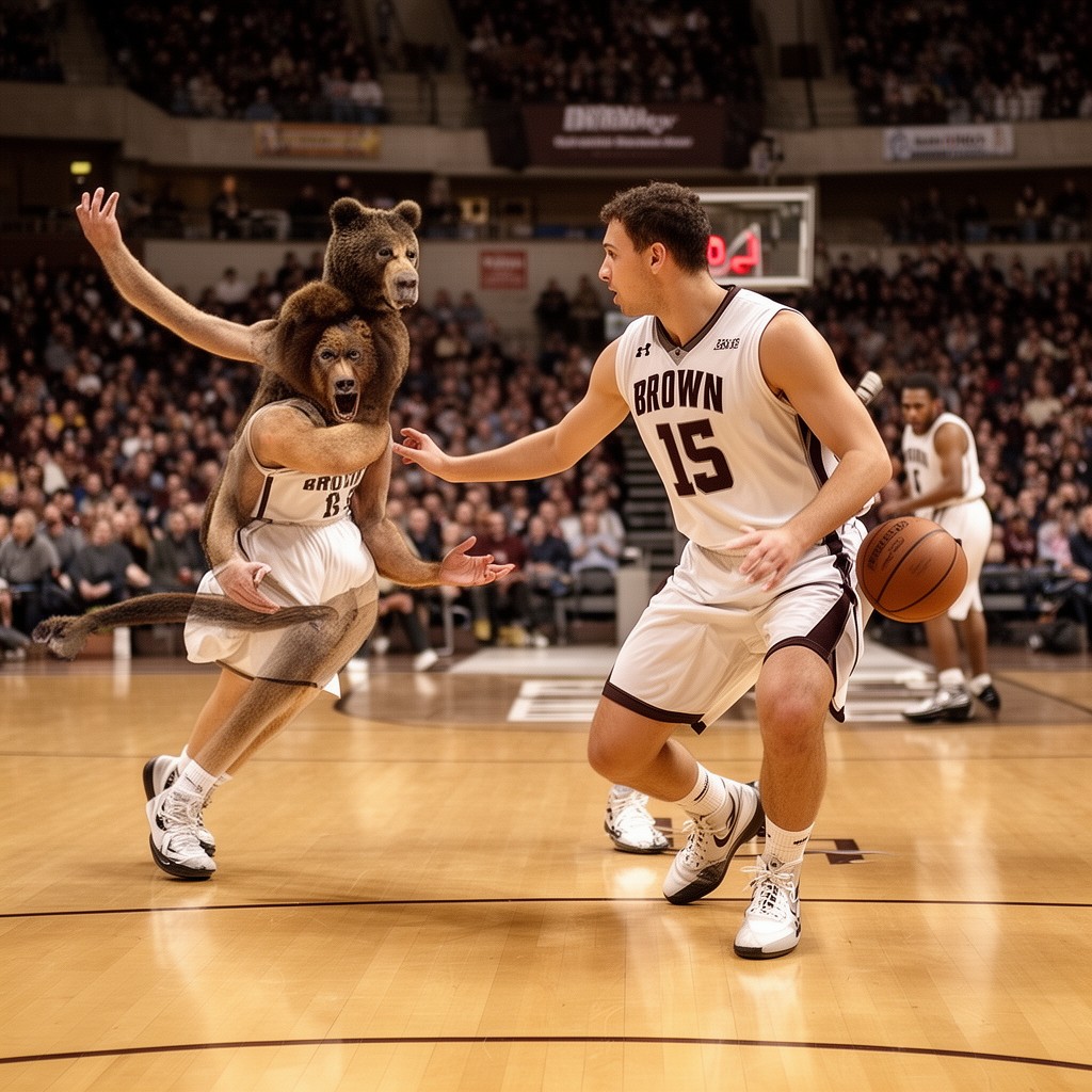 AI-generated illustration of Brown Bears men’s basketball
