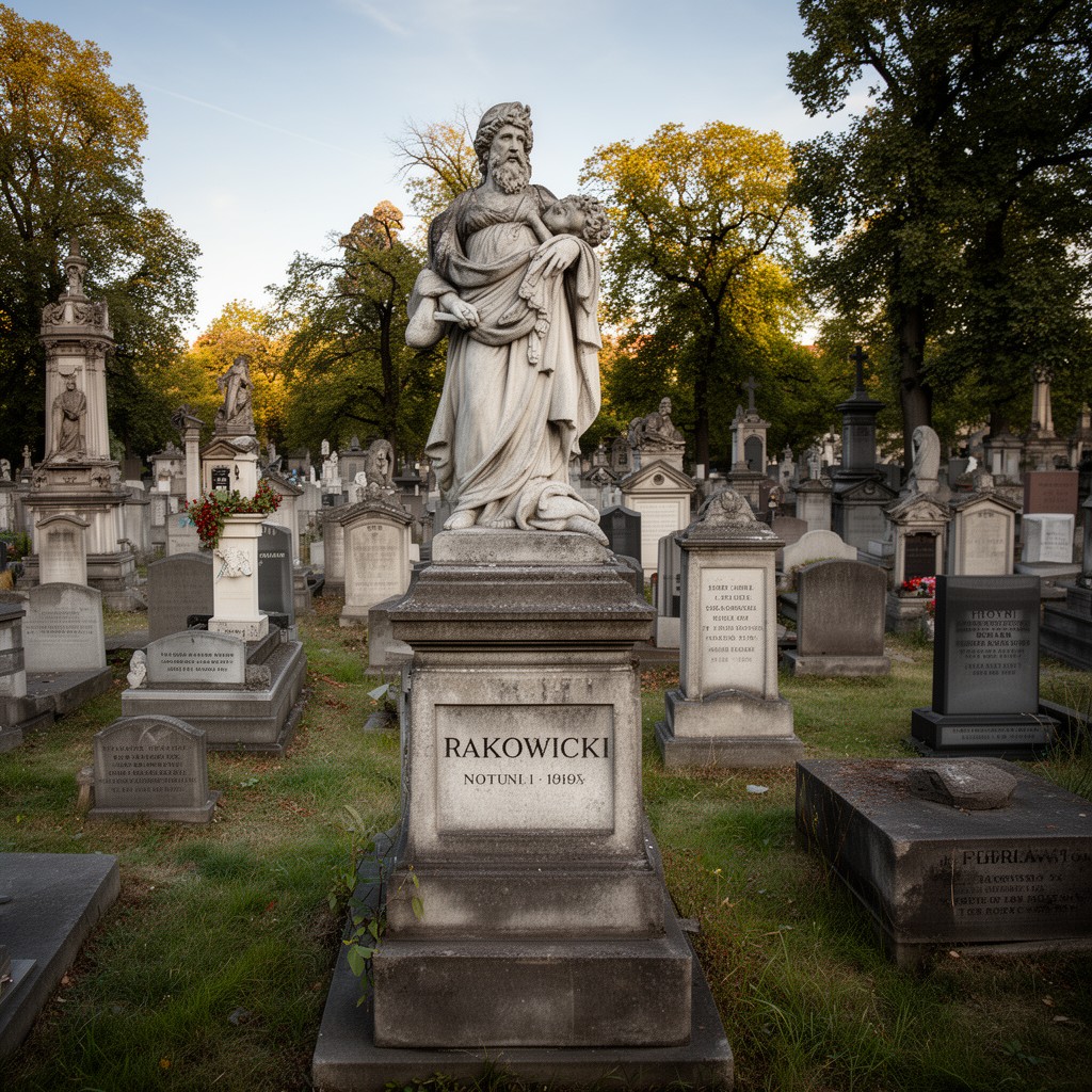 AI-generated illustration of Rakowicki Cemetery