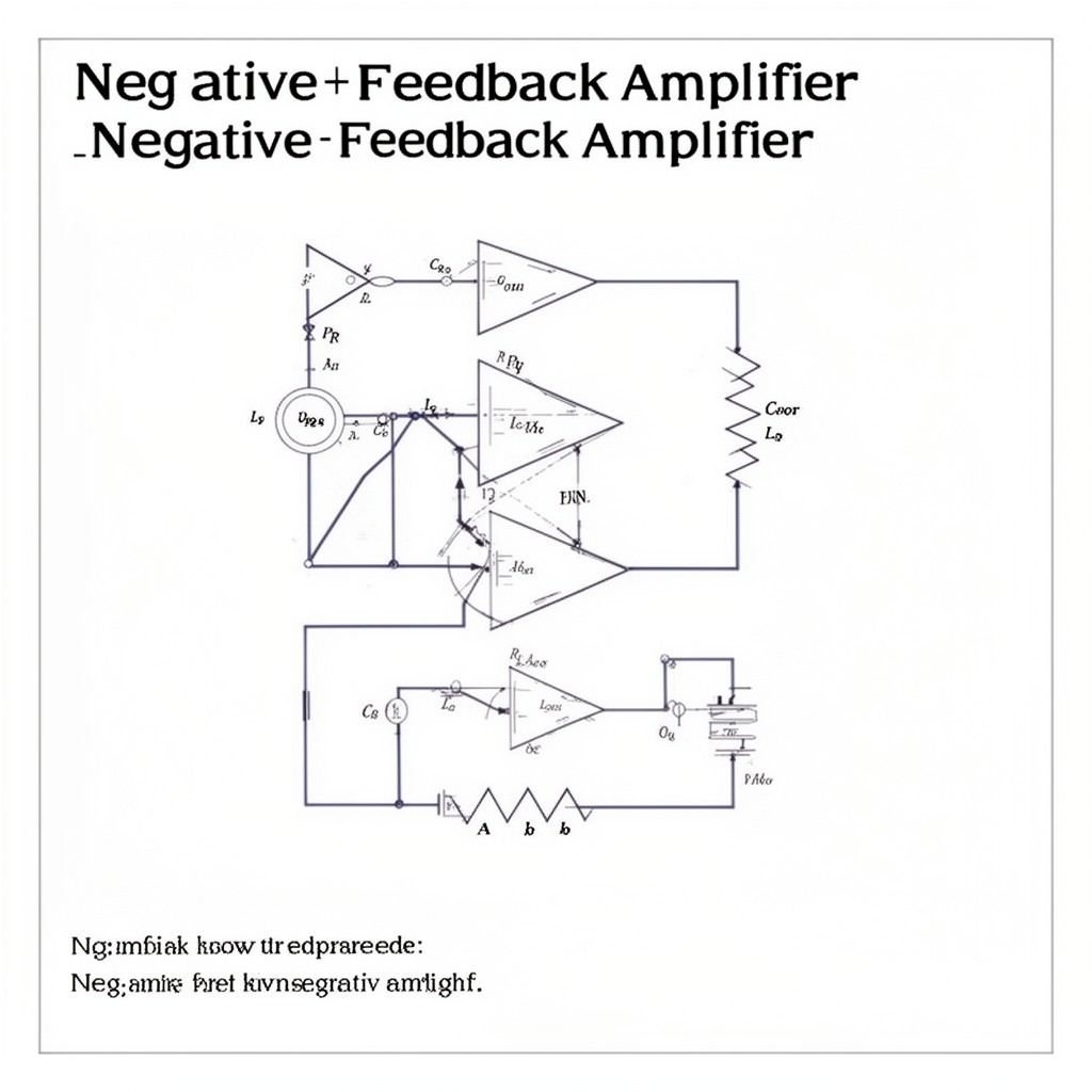 AI-generated illustration of negative feedback amplifier