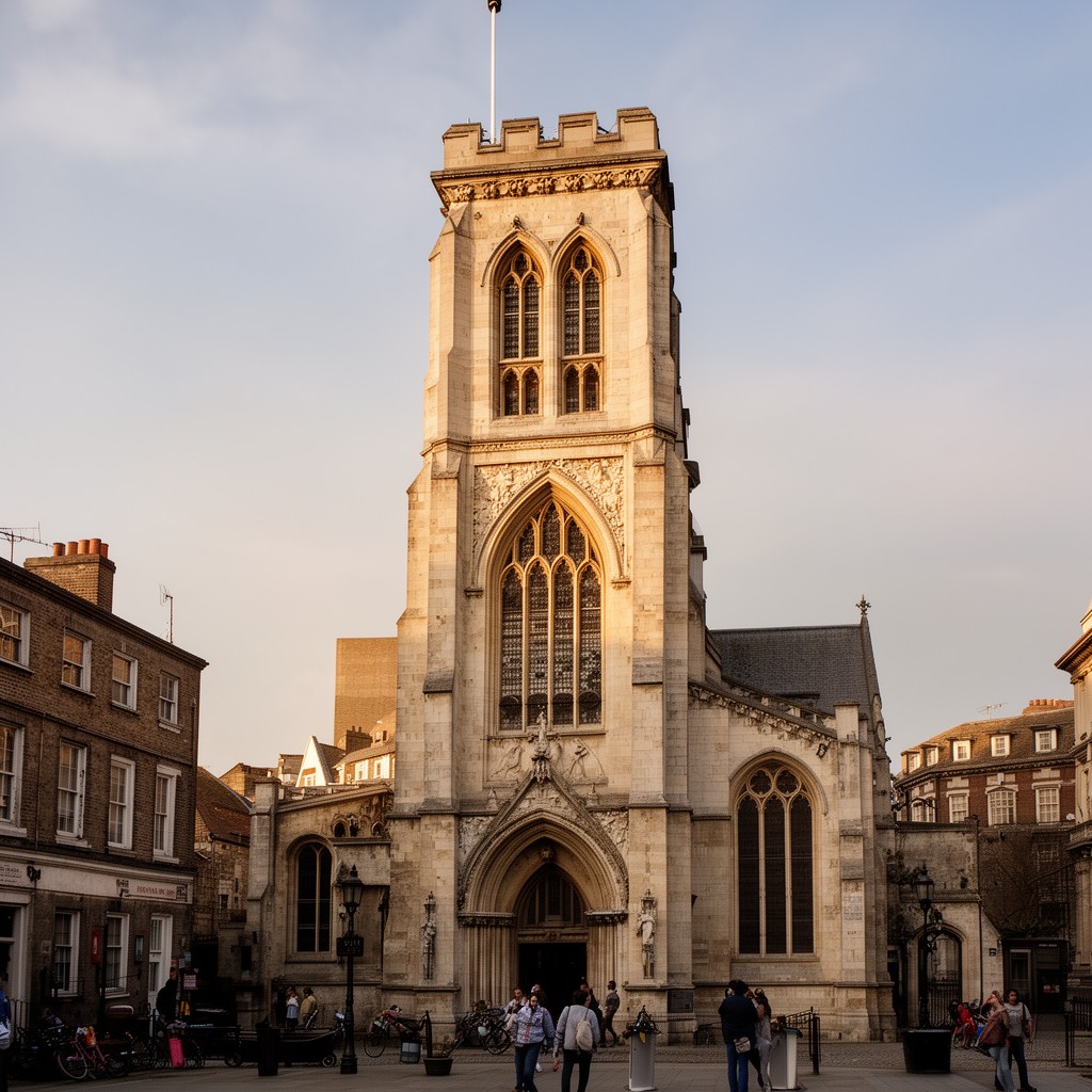 AI-generated illustration of St Michael, Cornhill (tower alterations)