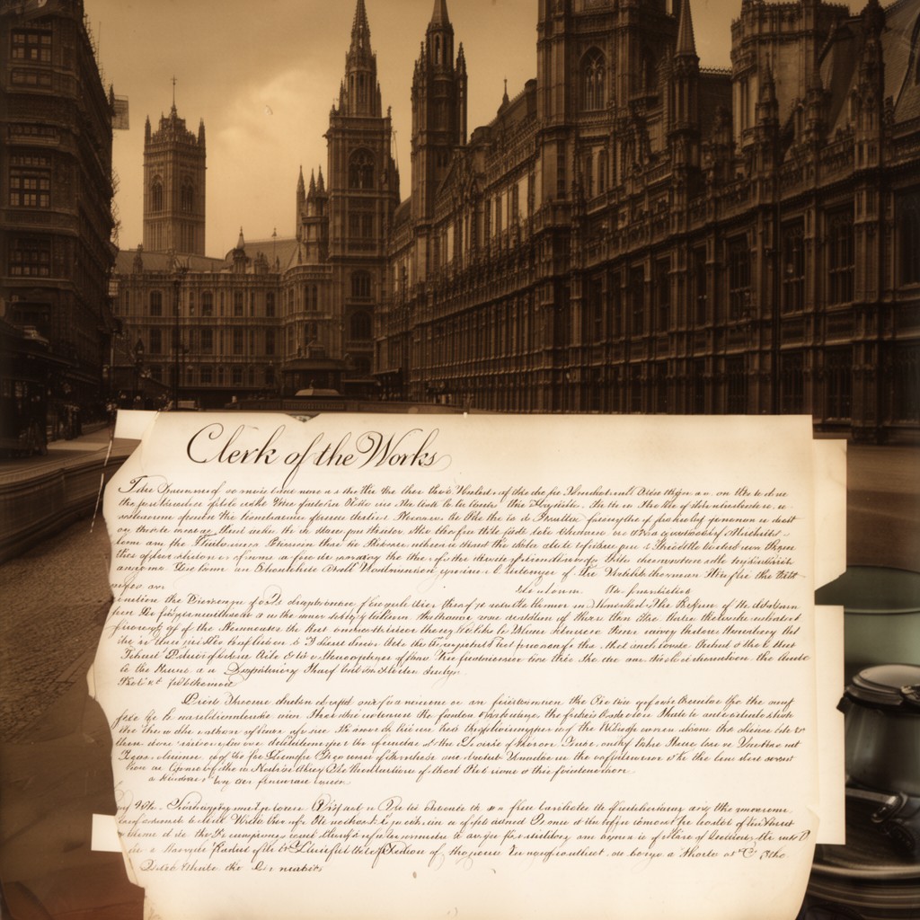 AI-generated illustration of Clerk of the Works at Westminster