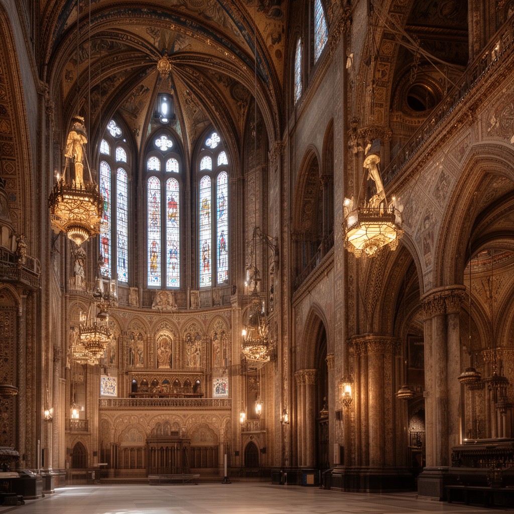 AI-generated illustration of Saint Bartholomew’s Church interior work, New York City