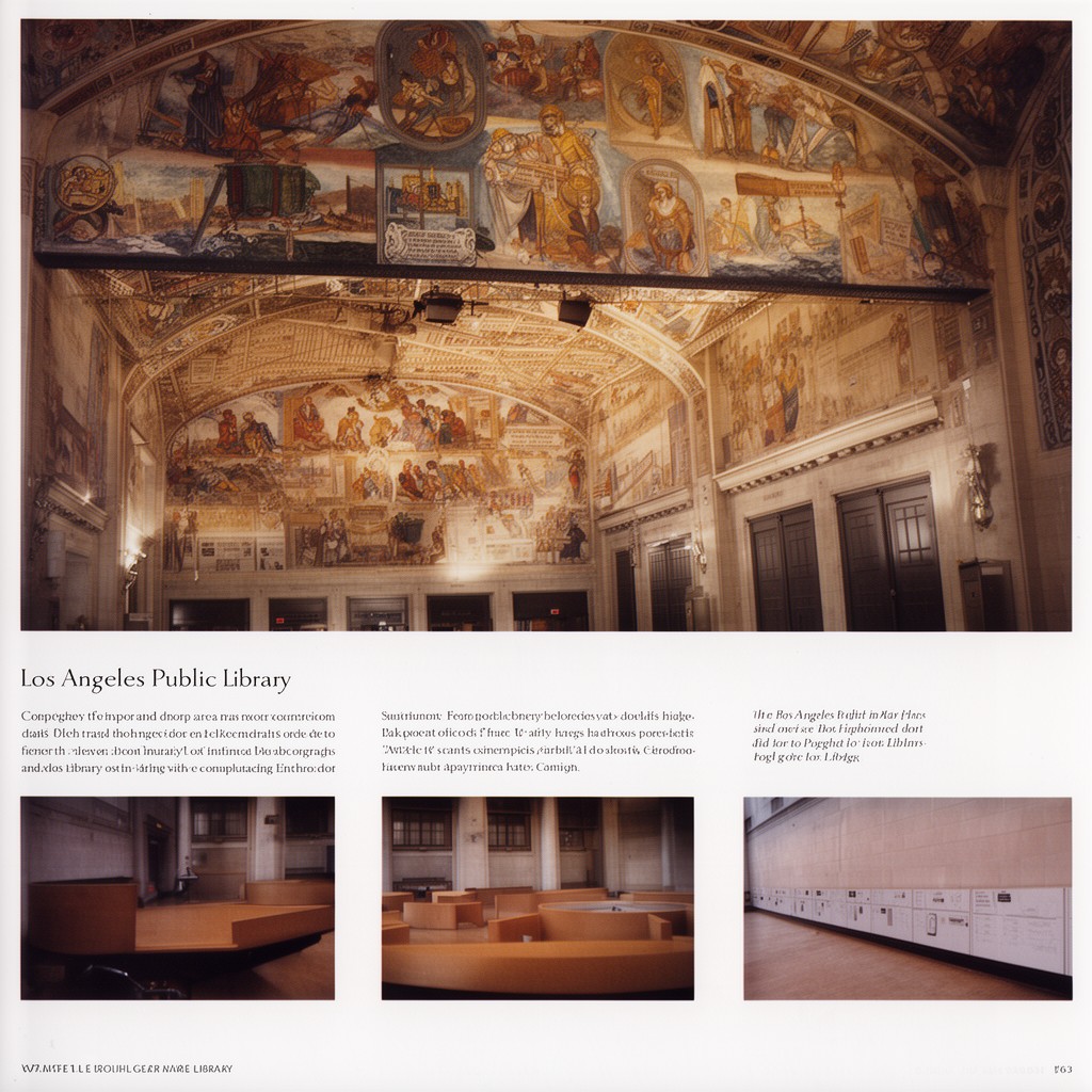 AI-generated illustration of Los Angeles Public Library murals and iconographic program (supervision)