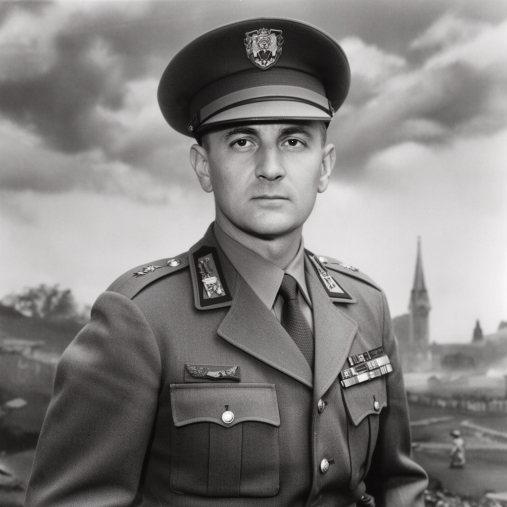 AI-generated illustration of Simon Bolivar Buckner Jr.