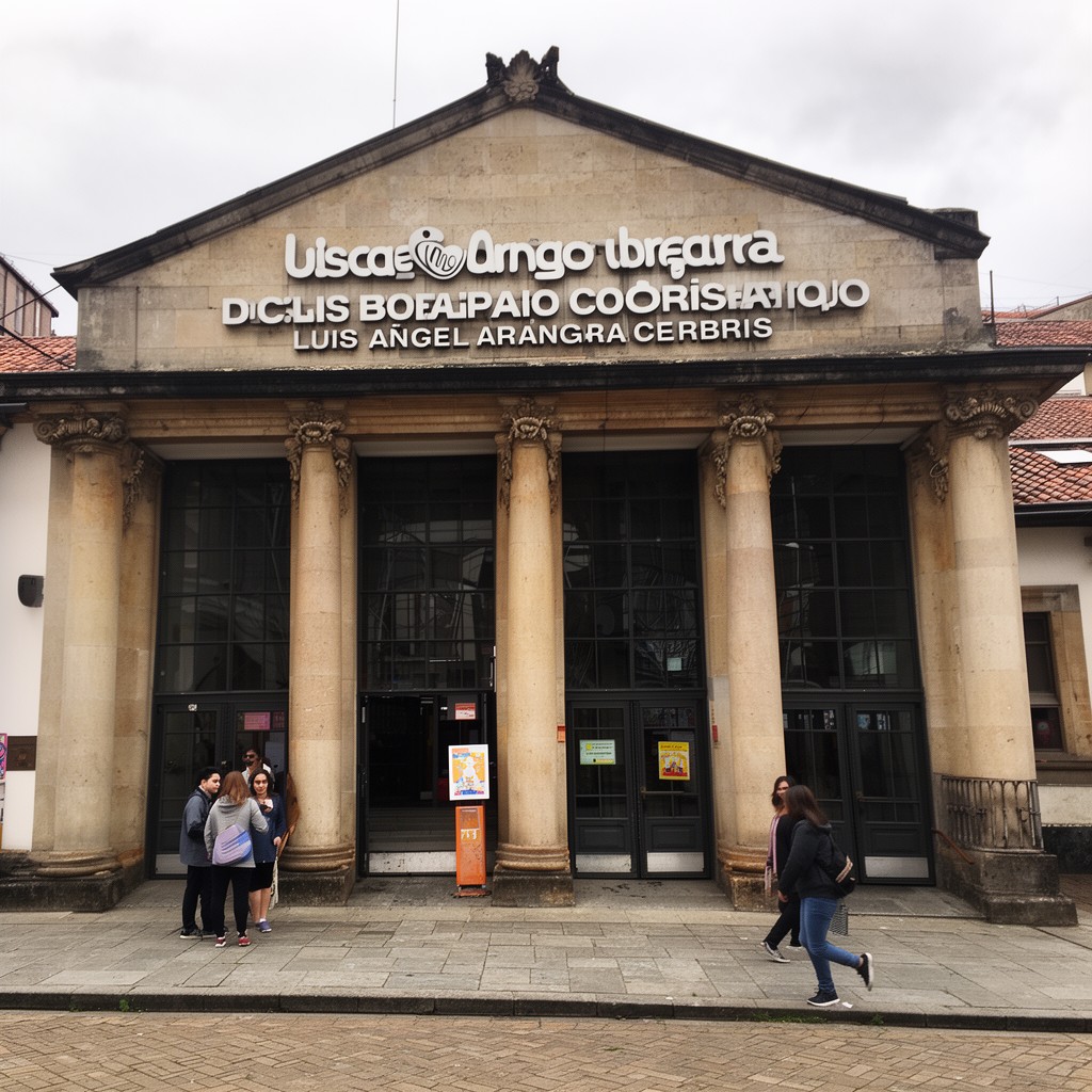 AI-generated illustration of Luis Ángel Arango Library