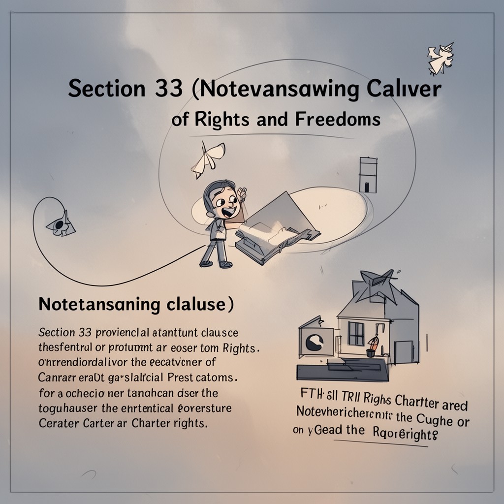 AI-generated illustration of Section 33 (Notwithstanding clause)