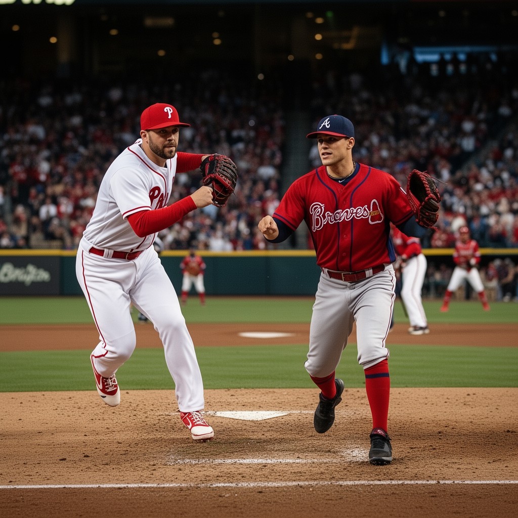 AI-generated illustration of Philadelphia Phillies–Atlanta Braves rivalry