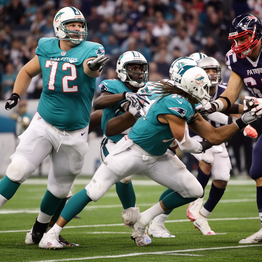 AI-generated illustration of Miami Dolphins–New England Patriots rivalry