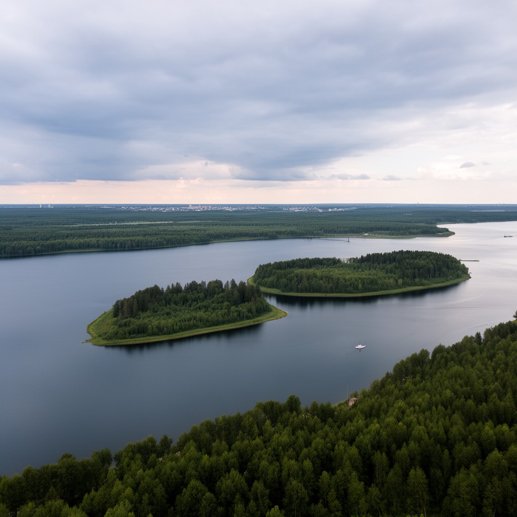AI-generated illustration of Ivankovo Reservoir