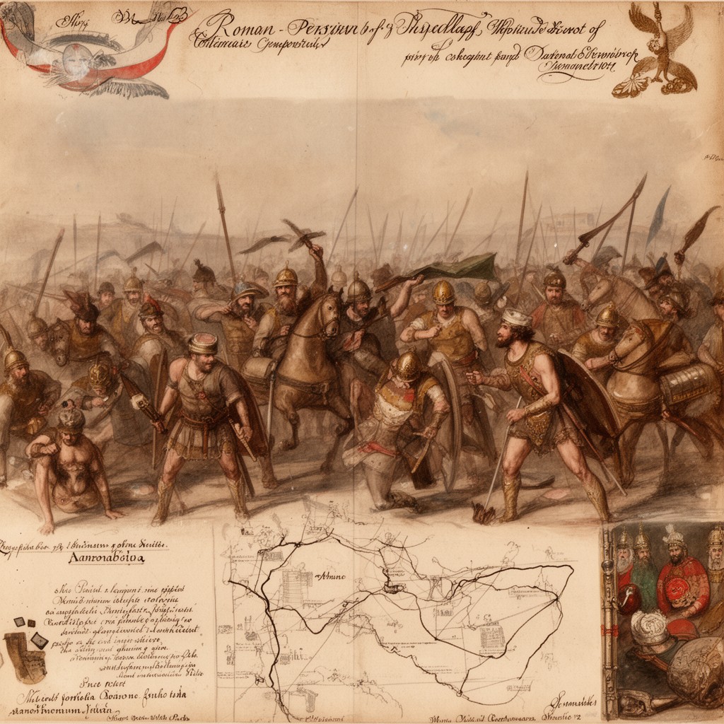 AI-generated illustration of Roman–Persian Wars