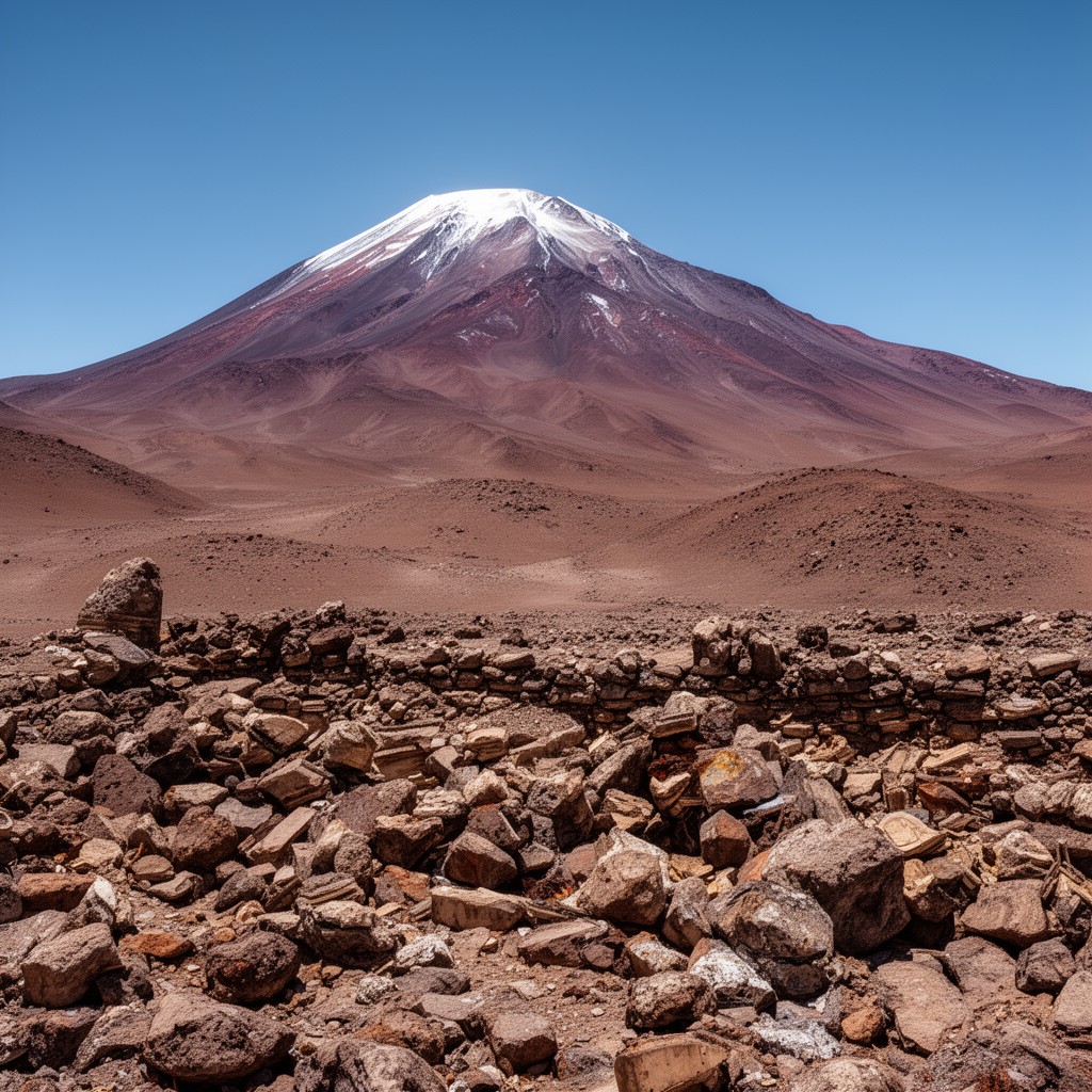 AI-generated illustration of Llullaillaco volcano