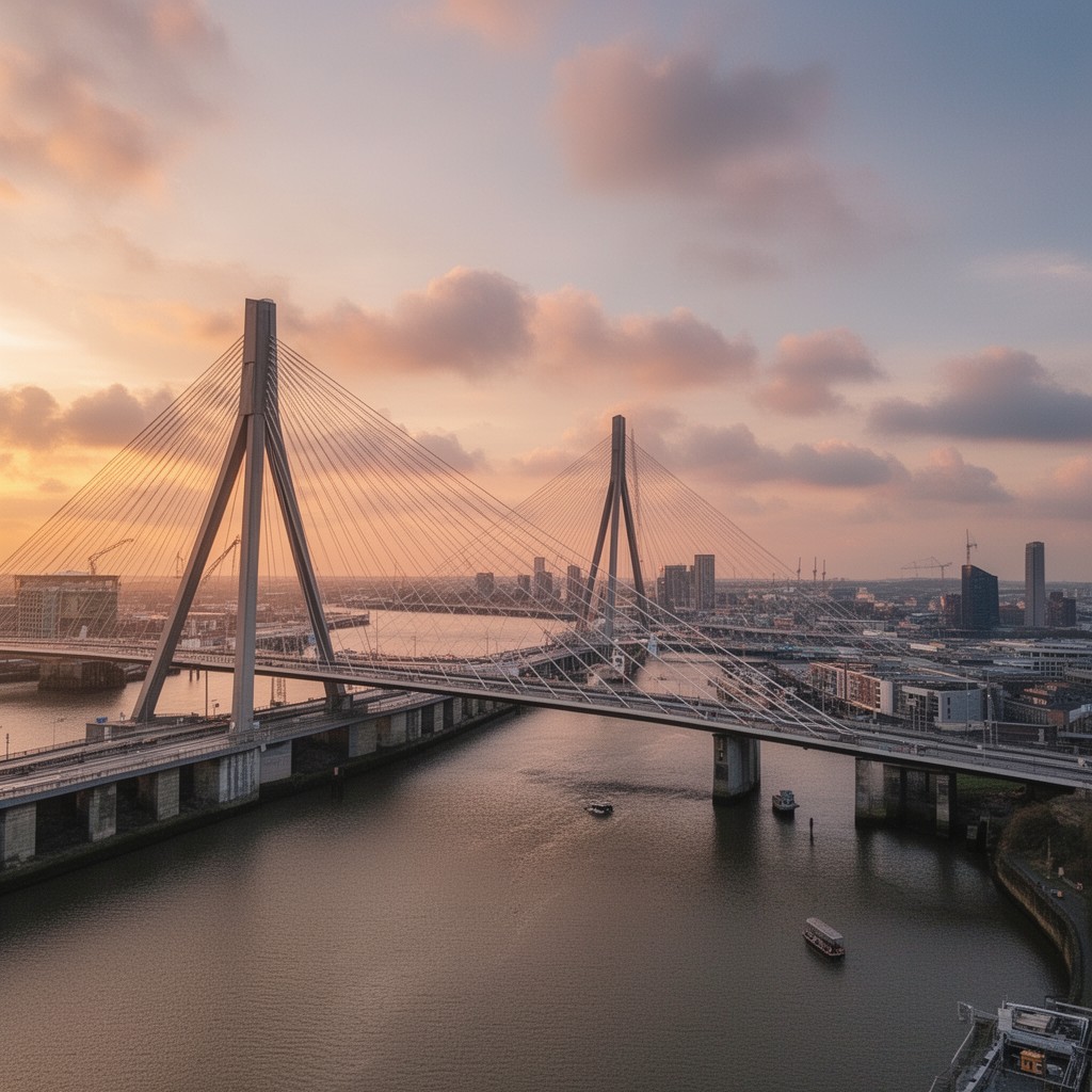 AI-generated illustration of Mersey Gateway Bridge