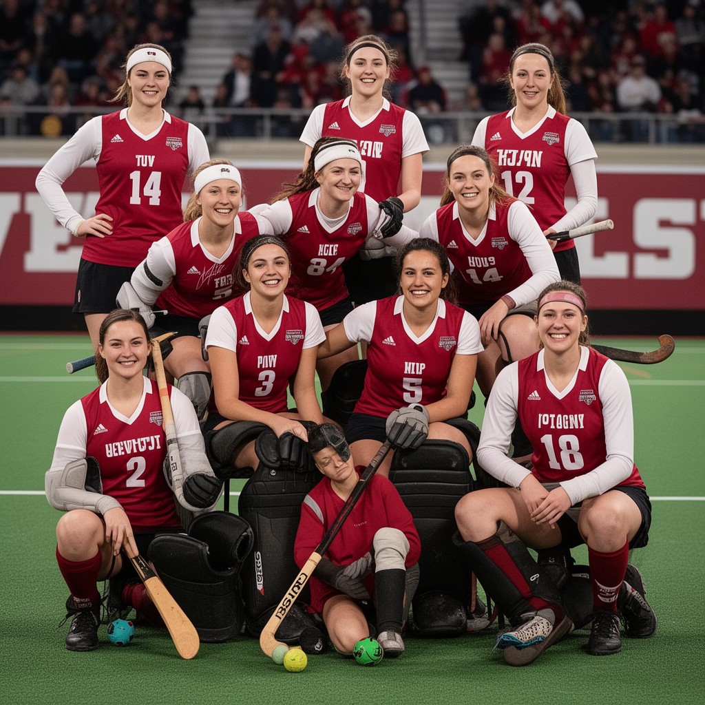 AI-generated illustration of Boston University Terriers field hockey team