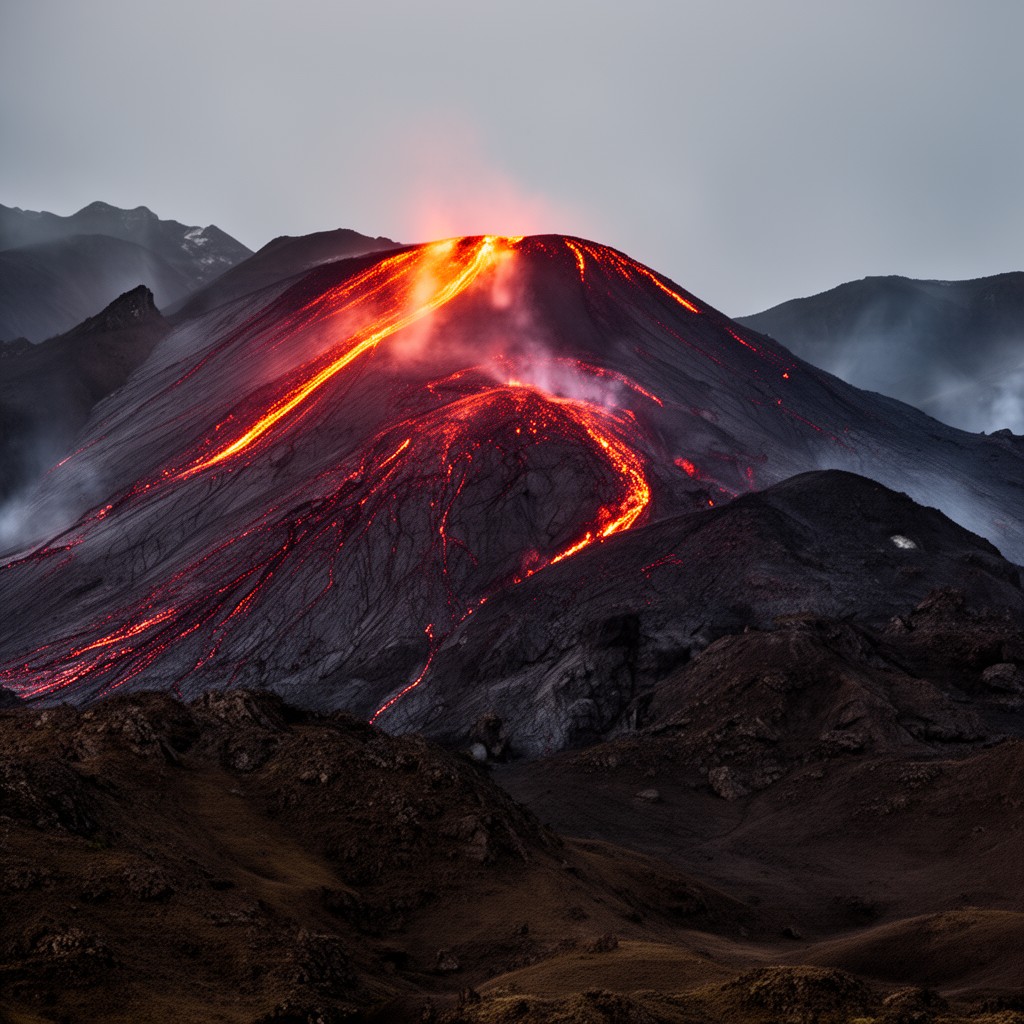 AI-generated illustration of Southern Volcanic Zone of the Andes