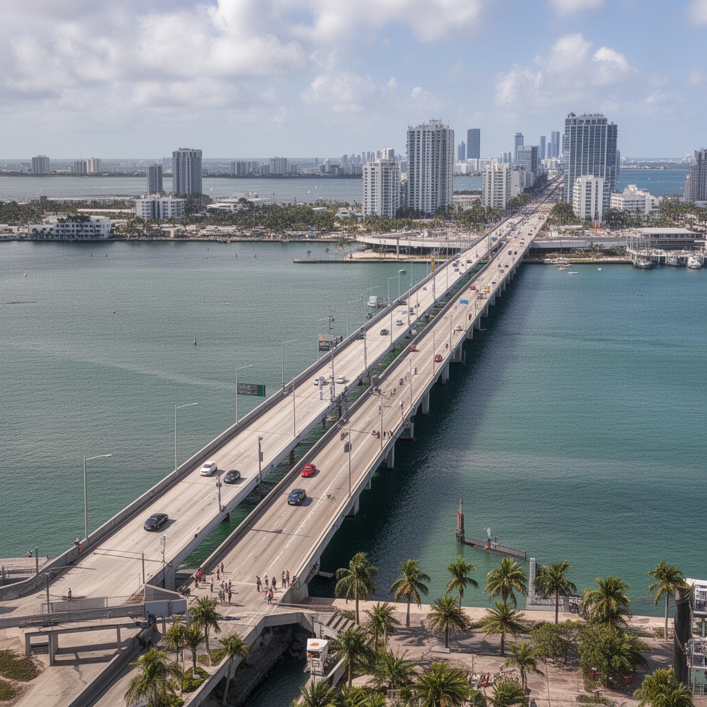 AI-generated illustration of MacArthur Causeway