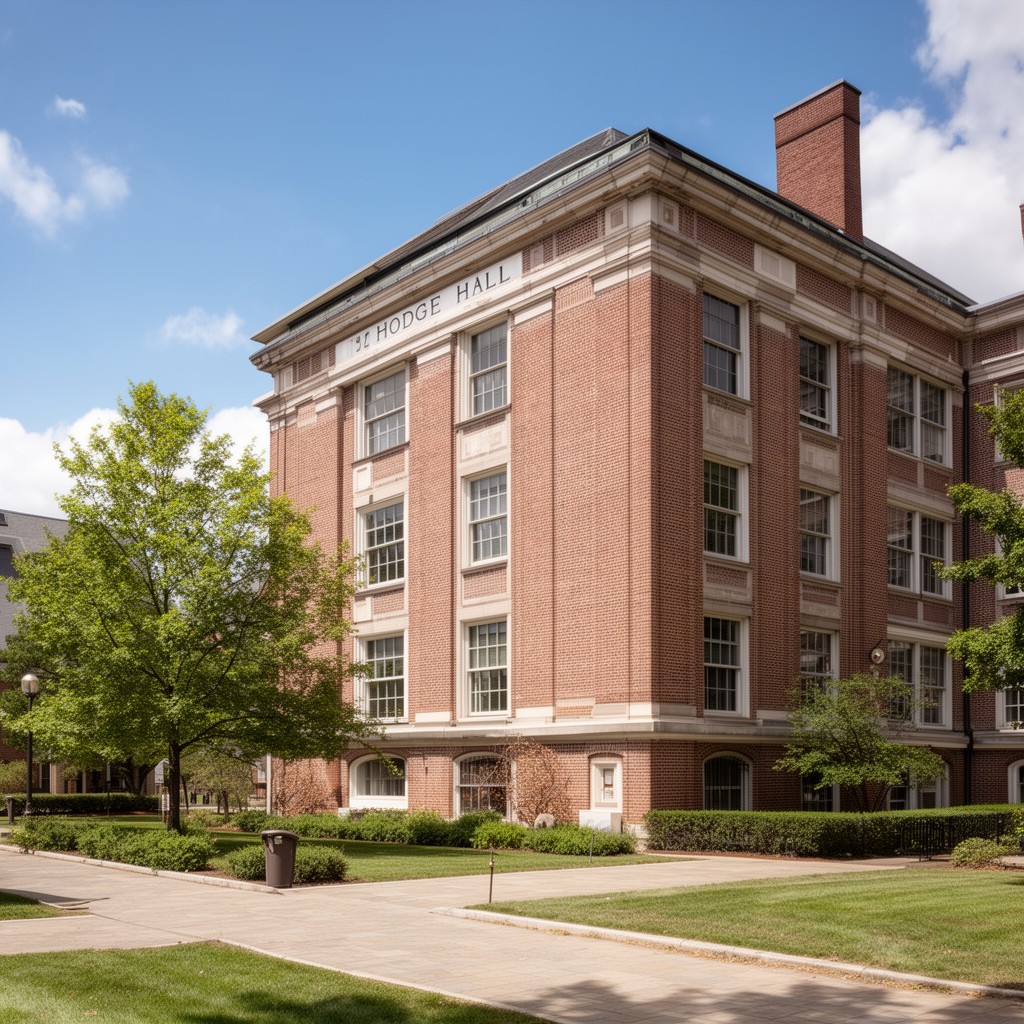 AI-generated illustration of Hodge Hall