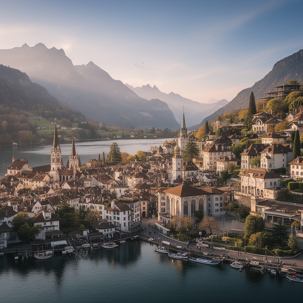 AI-generated illustration of Vevey