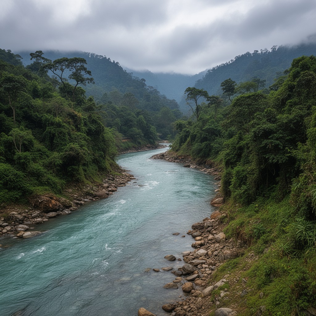 AI-generated illustration of Dibang River