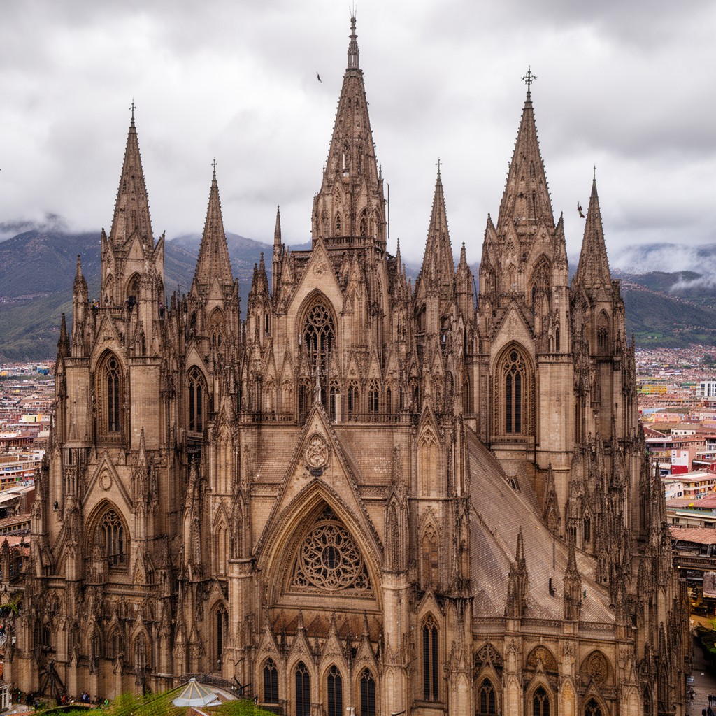 AI-generated illustration of Basilica del Voto Nacional