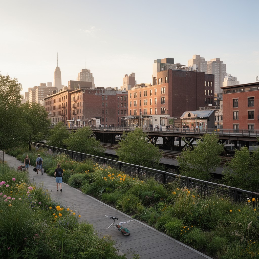 AI-generated illustration of High Line